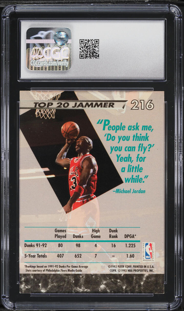 1992-93 Fleer Ultra Michael Jordan #216 CGC 6 EXMT