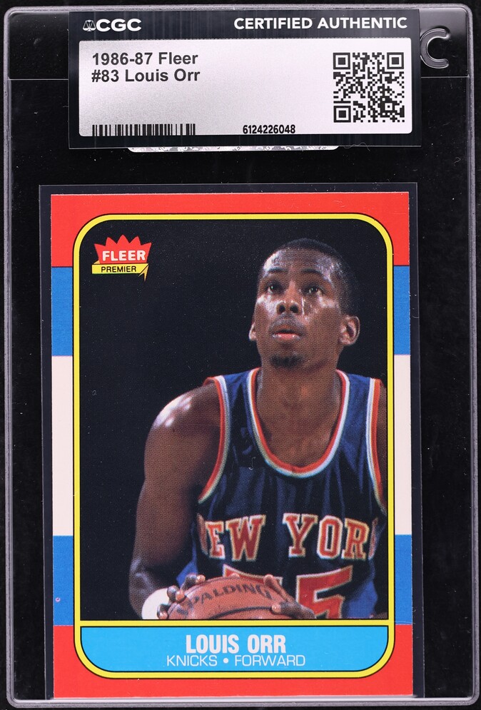 1986 Fleer Basketball Louis Orr #83 CGC AUTH