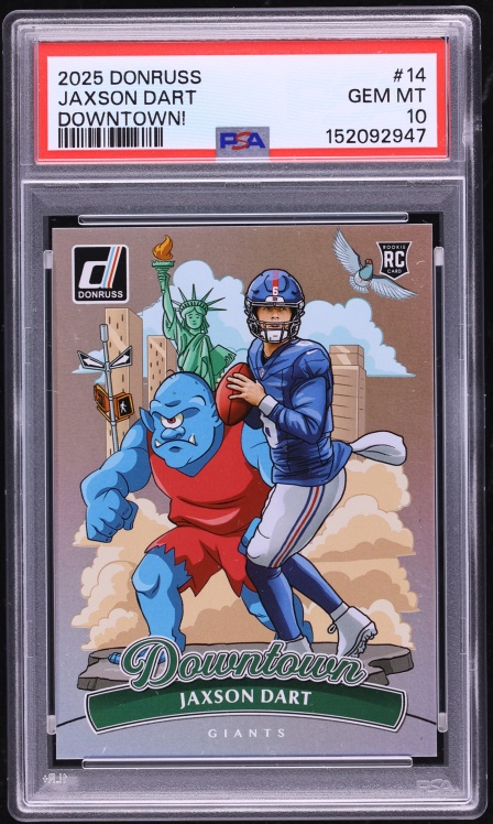 2025 Donruss Downtown Jaxson Dart ROOKIE #14 PSA 10 GEM MINT
