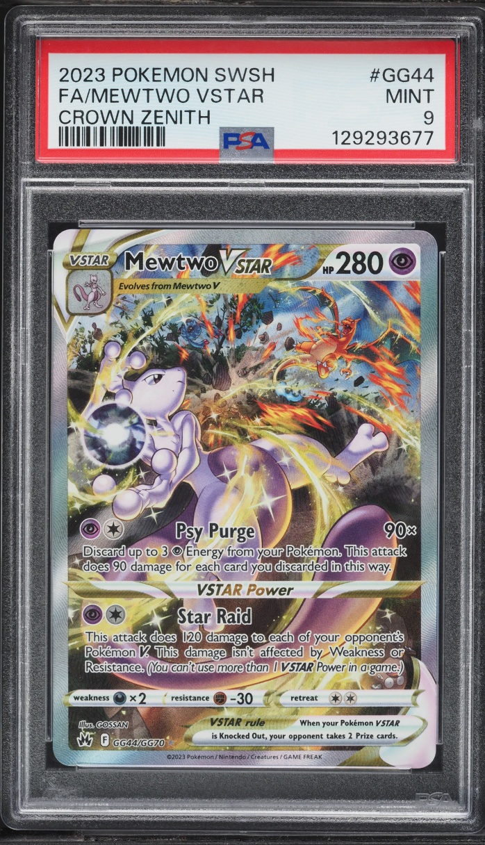 2023 Pokemon Sword & Shield Crown Zenith Alt Art Mewtwo VSTAR #GG44 PSA 9 MINT