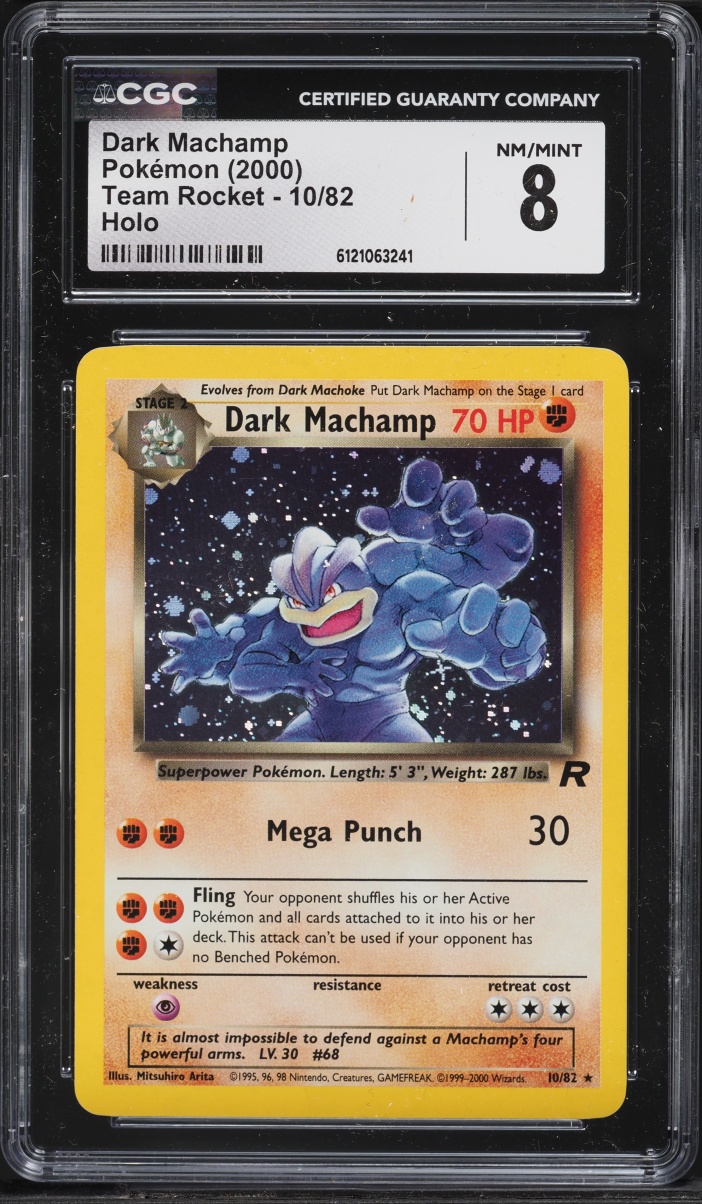 2000 Pokemon Team Rocket Holo Dark Machamp #10 CGC 8 NM-MT