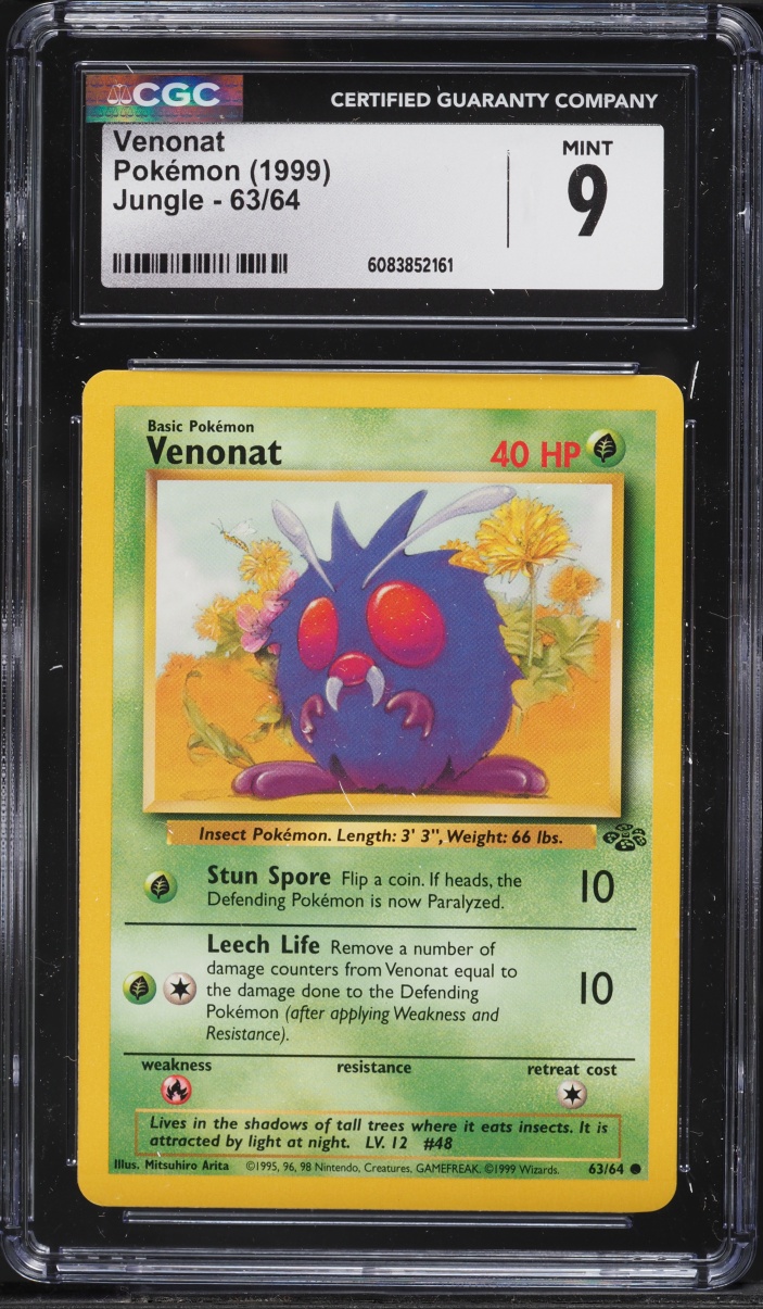 1999 Pokemon Jungle Venonat #63 CGC 9 MINT