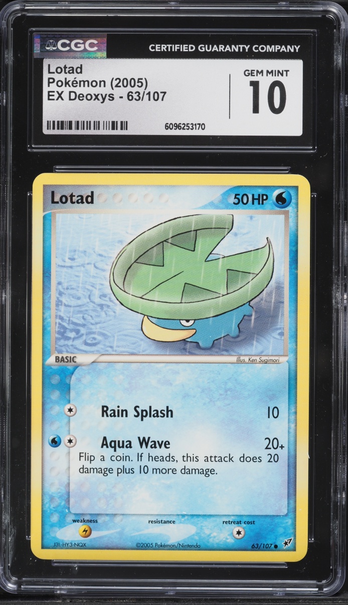 2005 Pokemon EX Deoxys Lotad #63 CGC 10 GEM MINT