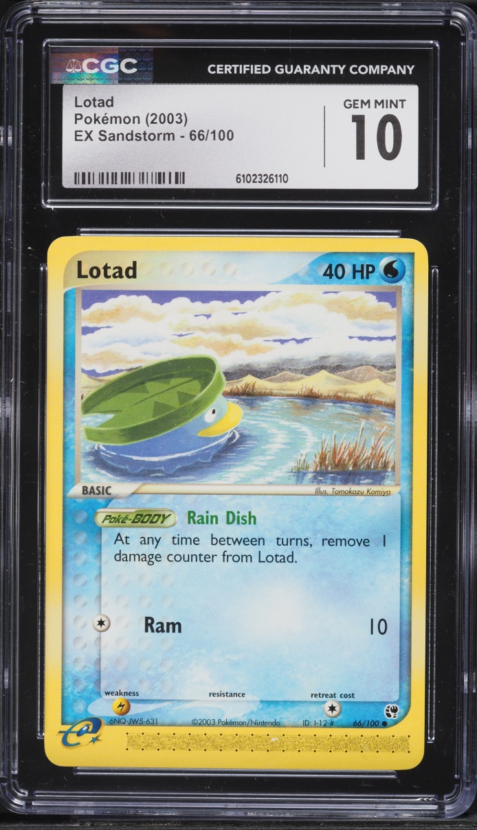 2003 Pokemon EX Sandstorm Lotad #66 CGC 10 GEM MINT
