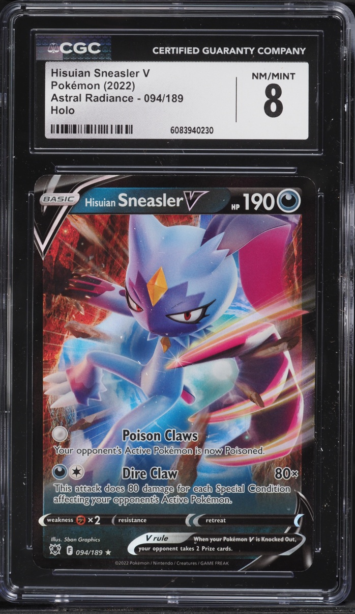 2022 Pokemon Sword & Shield Astral Radiance Hisuian Sneasler V #94 CGC 8 NM-MT