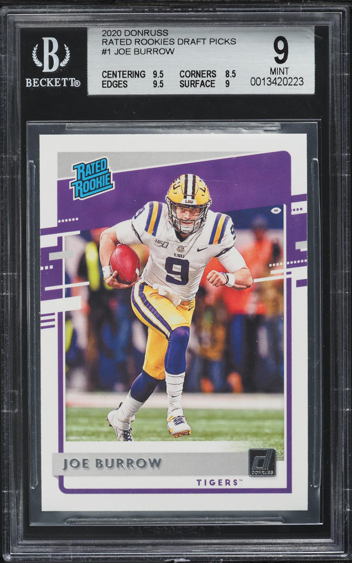 2020 Panini Chronicles Draft Donruss Joe Burrow ROOKIE #1 BGS 9 MINT