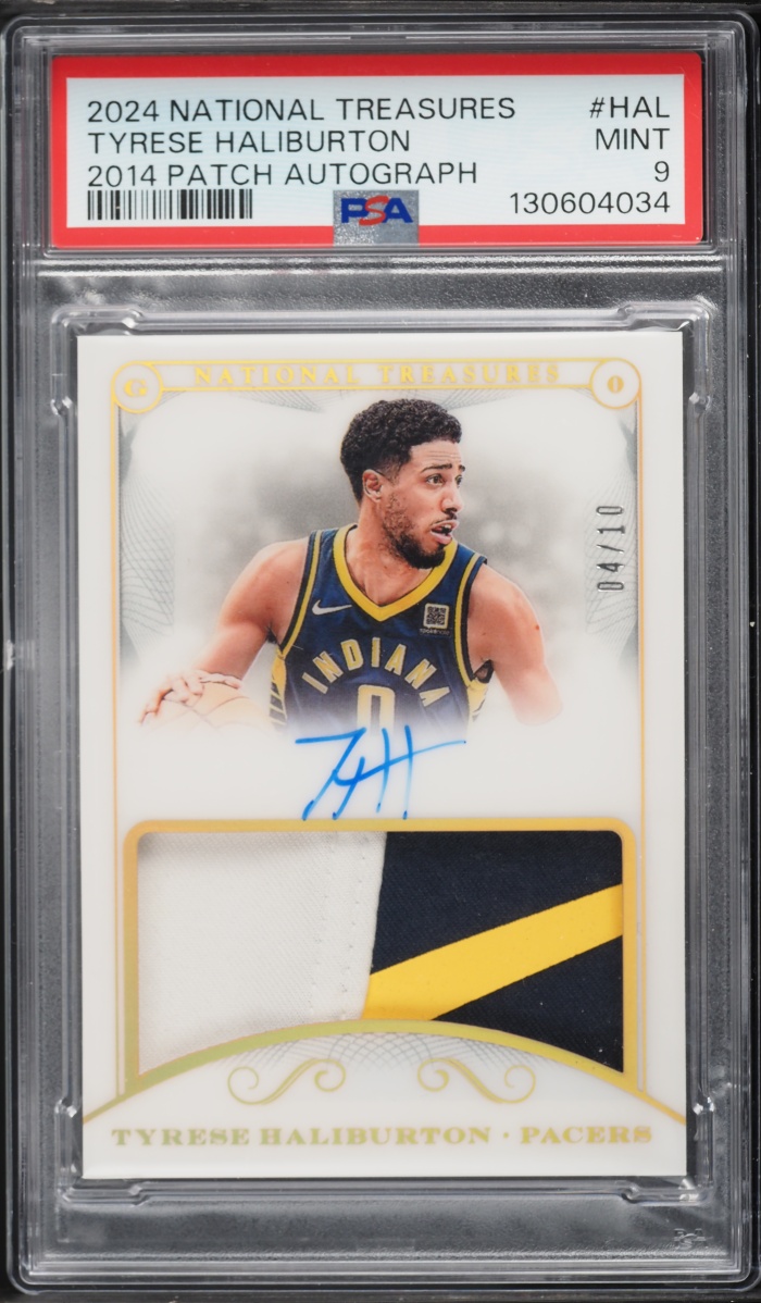 2024 National Treasures Retro '14 Tyrese Haliburton PATCH AUTO /10 #RTO-HAL PSA 9 MINT