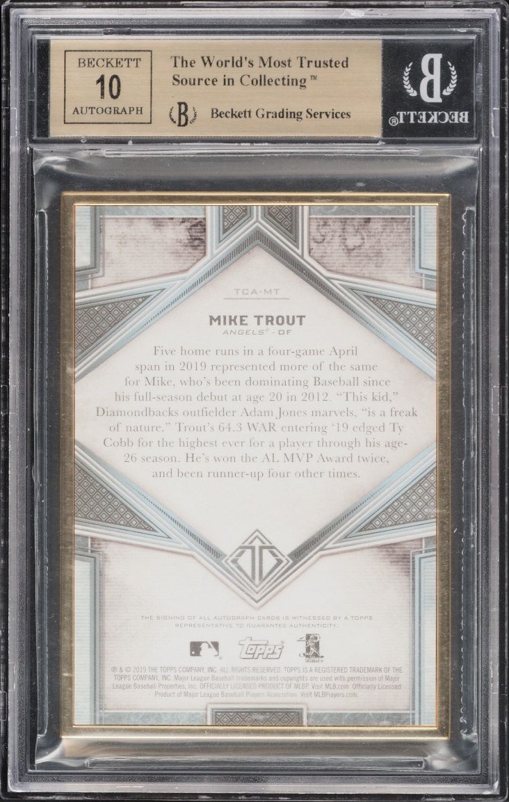 2019 Topps Transcendent Mike Trout AUTO 25/25 #TCA-MT BGS 9.5 GEM MINT