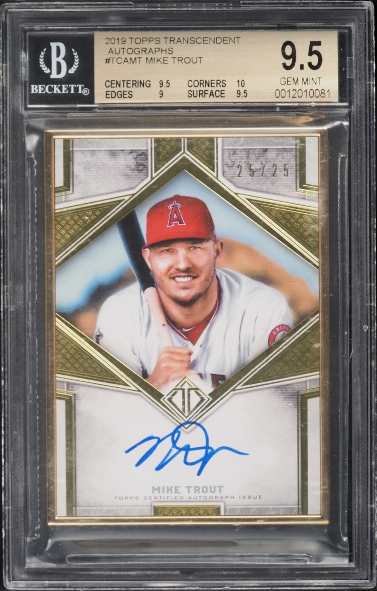 2019 Topps Transcendent Mike Trout AUTO 25/25 #TCA-MT BGS 9.5 GEM MINT