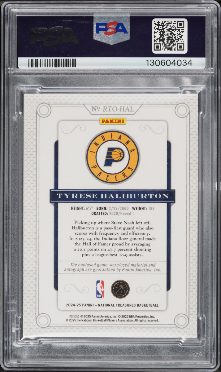 2024 National Treasures Retro '14 Tyrese Haliburton PATCH AUTO /10 #RTO-HAL PSA 9 MINT