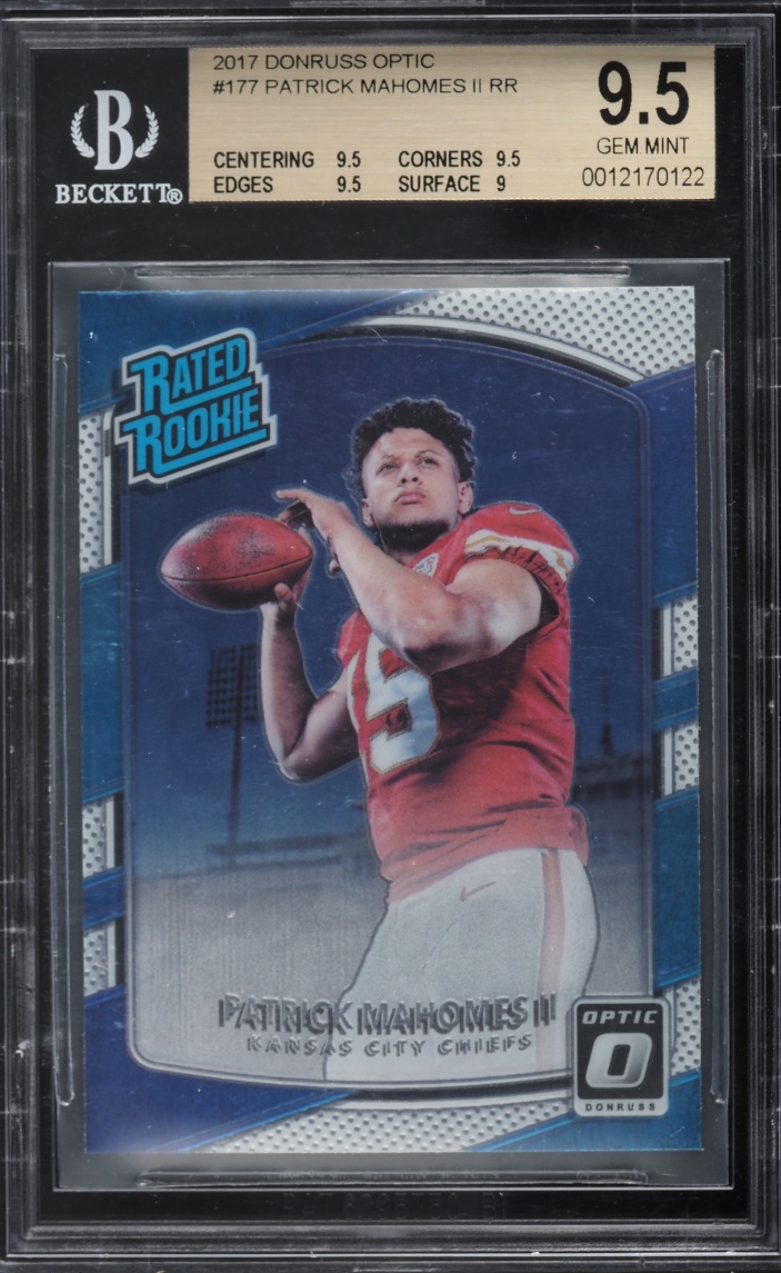 2017 Donruss Optic Patrick Mahomes II ROOKIE #177 BGS 9.5 GEM MINT