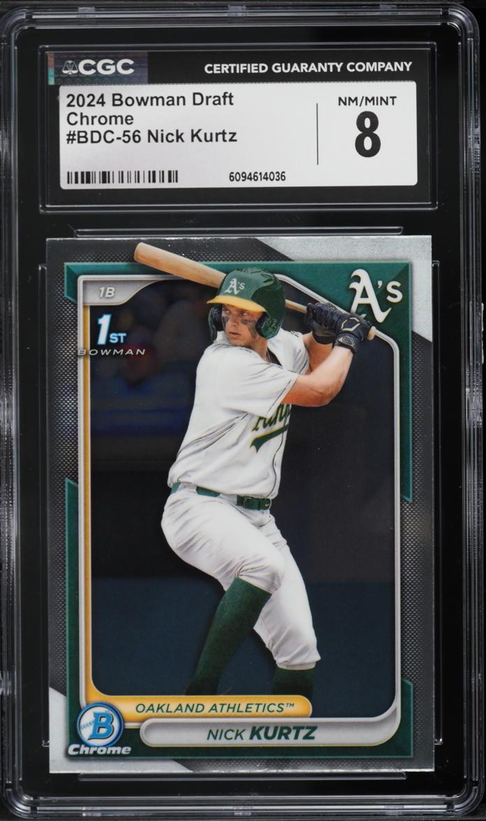 2024 Bowman Chrome Draft Nick Kurtz PROSPECT #BDC-56 CGC 8 NM-MT