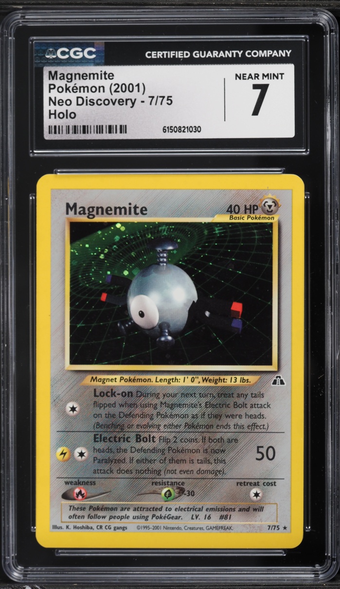 2001 Pokemon Neo Discovery Holo Magnemite #7 CGC 7 NRMT