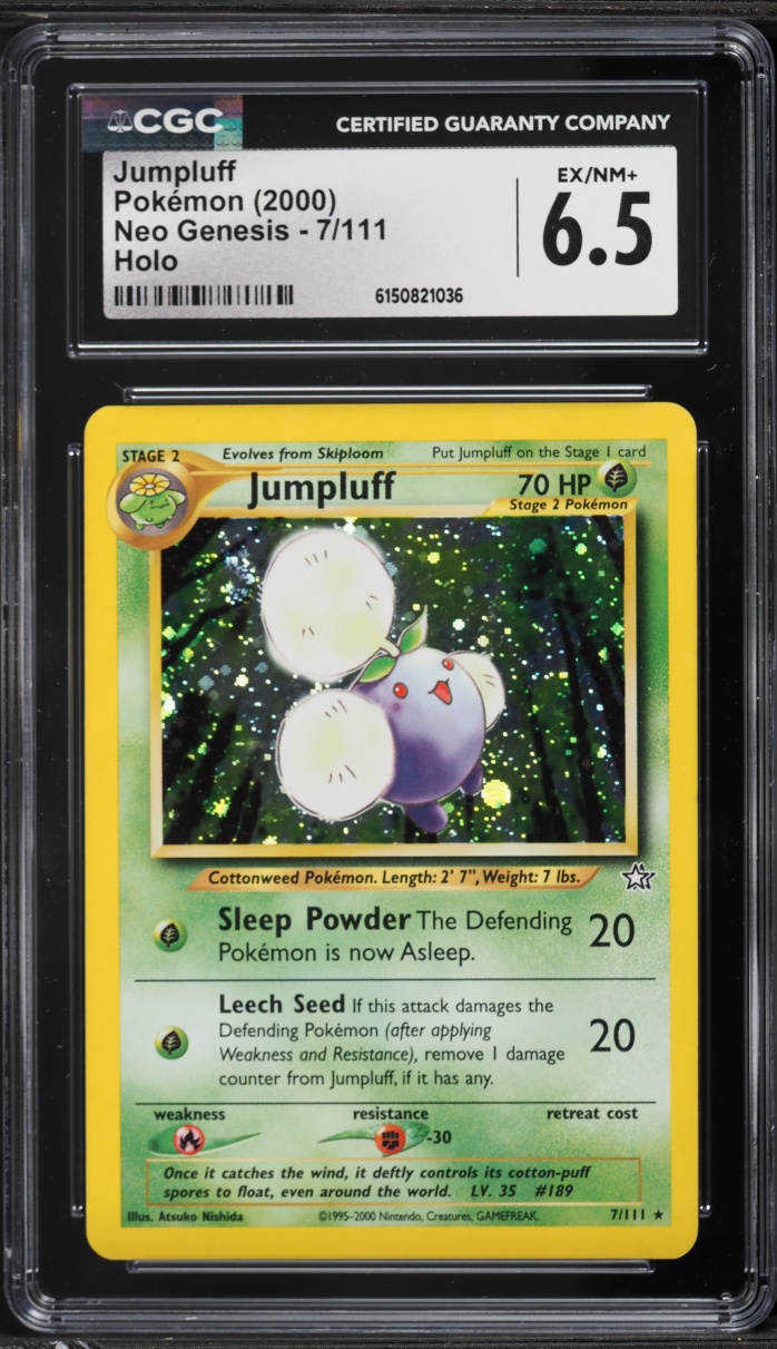 2000 Pokemon Neo Genesis Holo Jumpluff #7 CGC 6.5 EXMT+