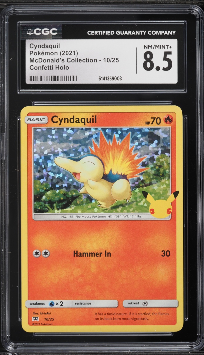 2021 Pokemon Sword & Shield McDonald's Collection Holo Cyndaquil #10 CGC 8.5 NM-MT+