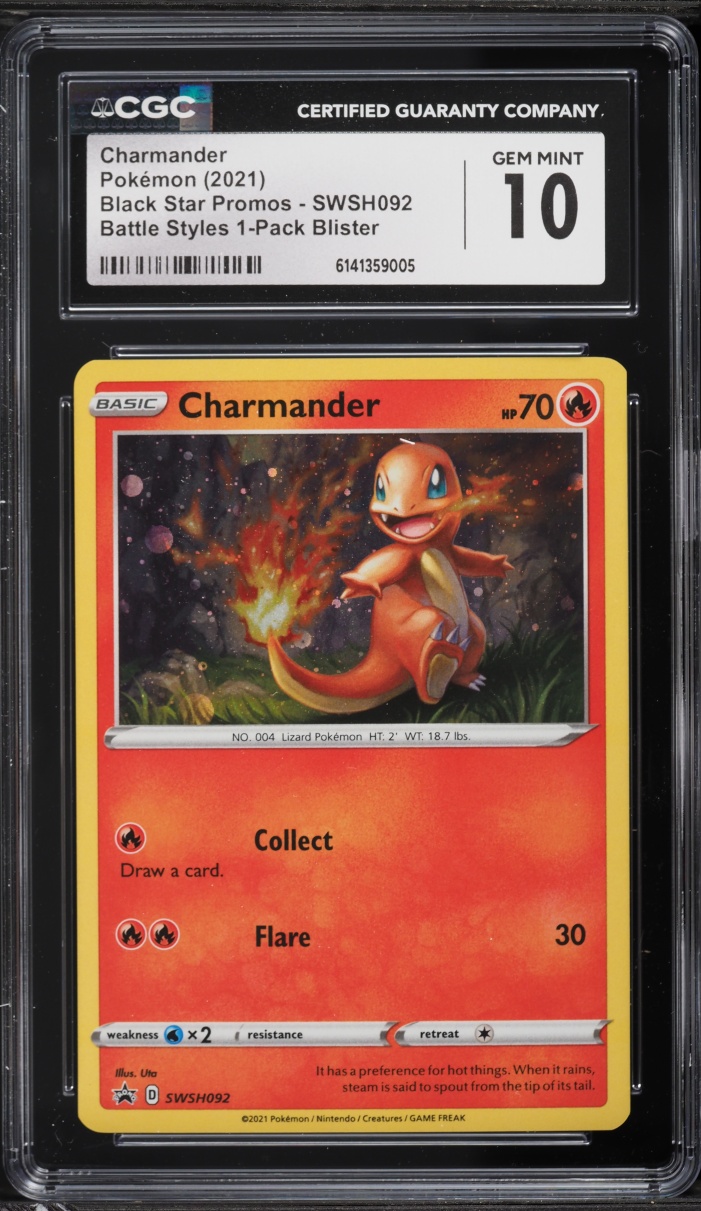 2021 Pokemon Sword & Shield Promo Battle Styles Holo Charmander #SWSH092 CGC 10 GEM MINT
