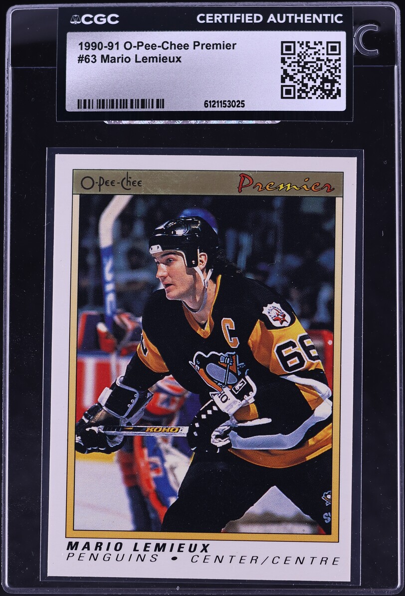 1990 O-Pee-Chee Premier Mario Lemieux #63 CGC AUTH