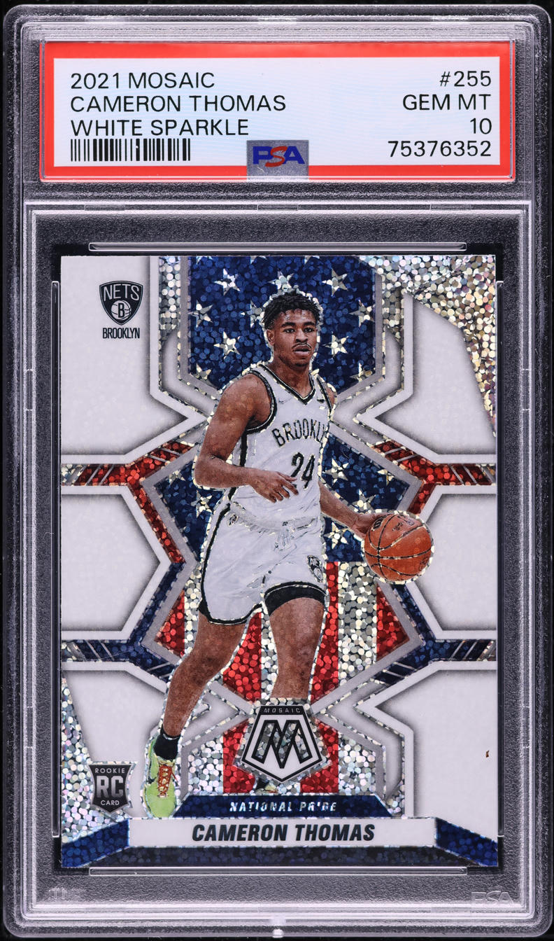 2021 Panini Mosaic White Sparkle Cameron Thomas ROOKIE #255 PSA 10 GEM MINT