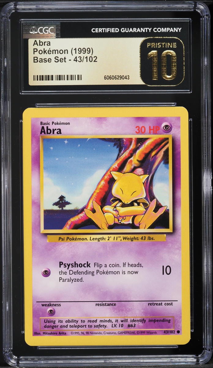 1999 Pokemon Base Set Abra #43 CGC 10 PRISTINE