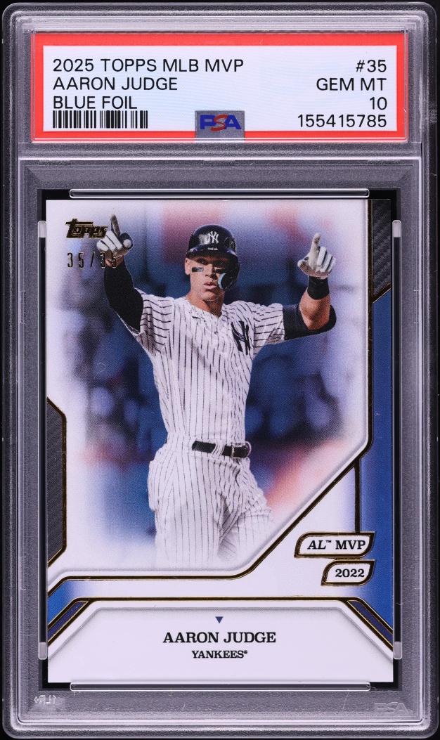 2025 Topps MLB MVP Collection Blue Foil Aaron Judge 35/35 #35 PSA 10 GEM MINT