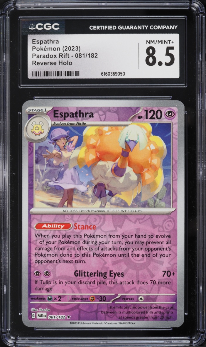 2023 Pokemon Scarlet & Violet Paradox Rift Reverse Holo Espathra #081 CGC 8.5 NM-MT+