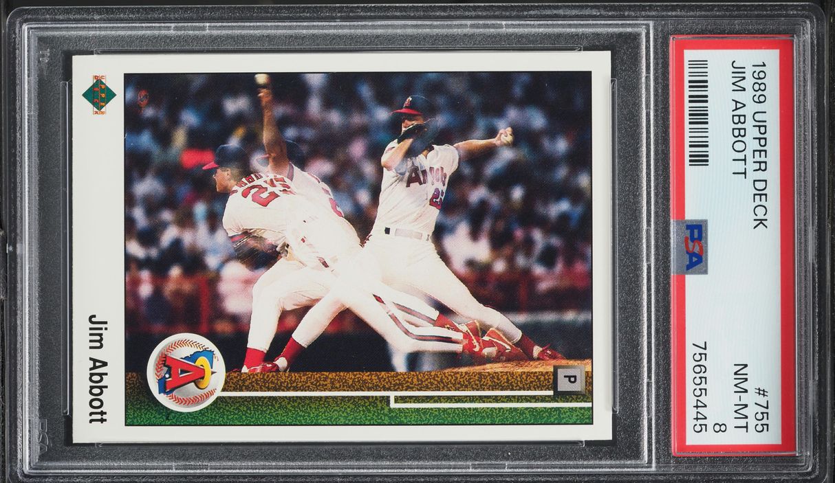 1989 Upper Deck Jim Abbott ROOKIE #755 PSA 8 NM-MT