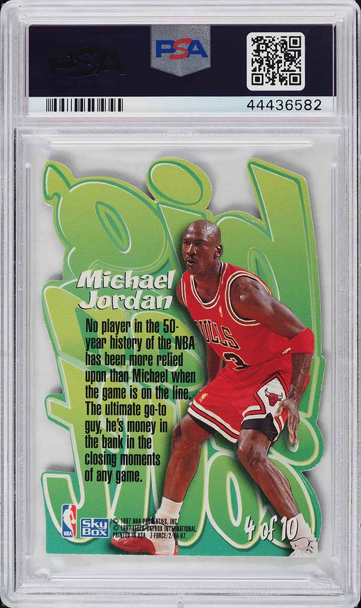 1996 Skybox Z-Force Big Men On Court Z Peat Michael Jordan #4 PSA