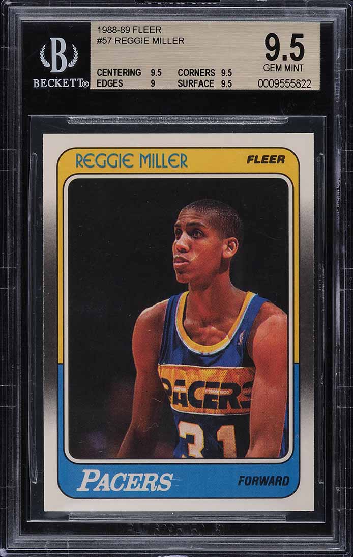 1988 Fleer Basketball Reggie Miller ROOKIE #57 BGS 9.5 GEM MINT