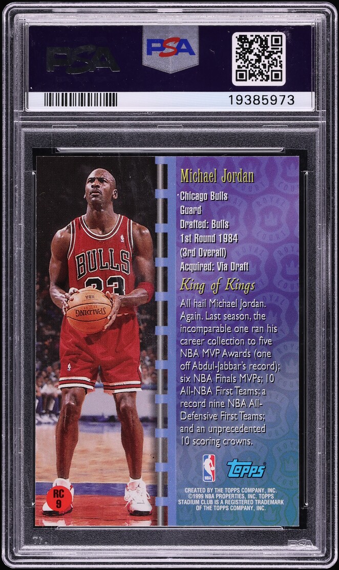 1998 Stadium Club Royal Court Michael Jordan #RC9 PSA 10 GEM MINT