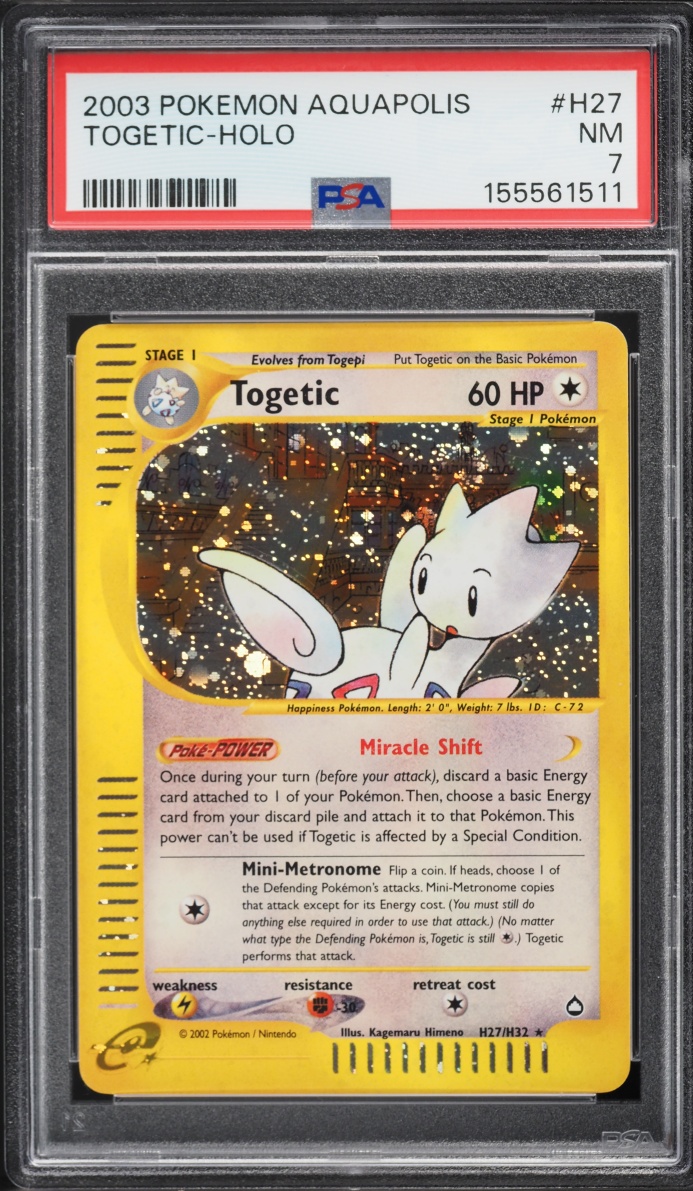 2003 Pokemon Aquapolis Holo Togetic #H27 PSA 7 NRMT