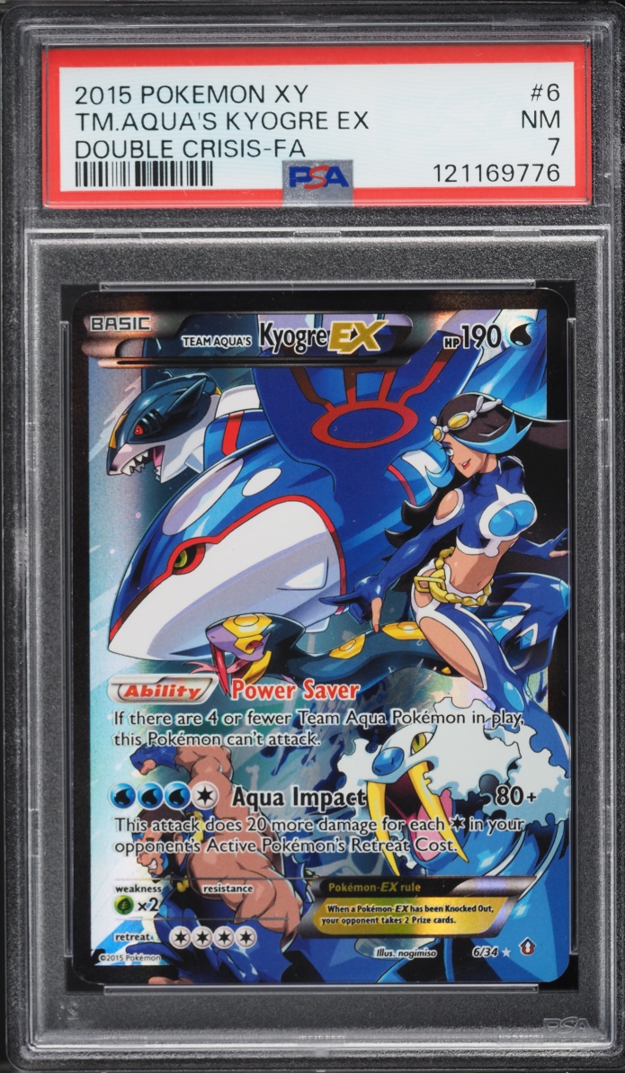 2015 Pokemon XY Double Crisis Full Art Team Aqua's Kyogre EX #6 PSA 7 NRMT