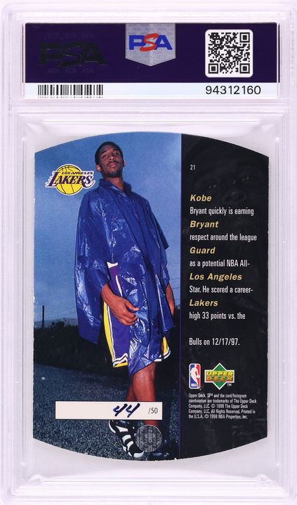 1997 SPx Grand Finale Kobe Bryant /50 #21 PSA 7 NRMT