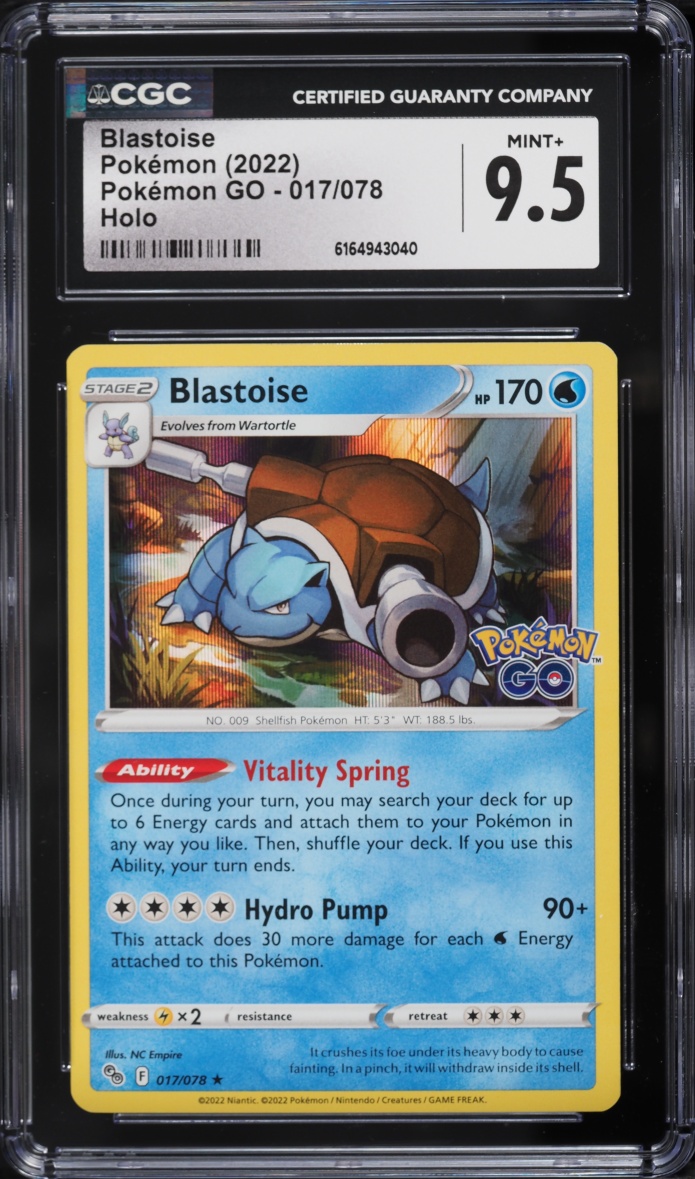 2022 Pokemon Japanese Sword & Shield Pokemon GO Holo Blastoise #17 CGC 9.5 MINT+