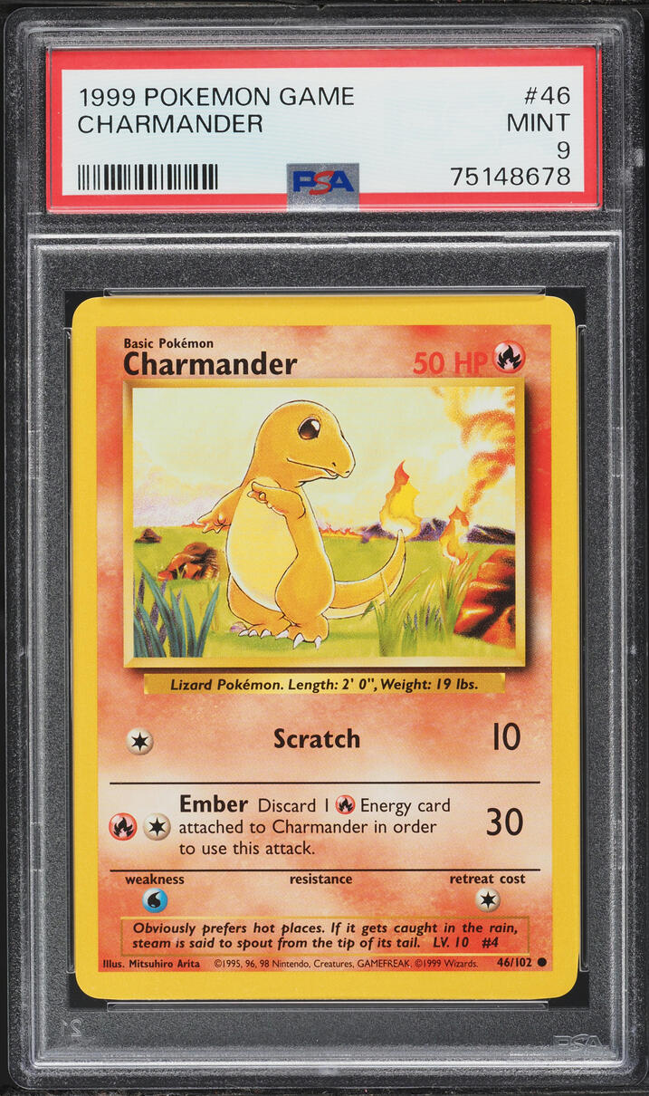 1999 Pokemon Base Set Charmander #46 PSA 9 MINT