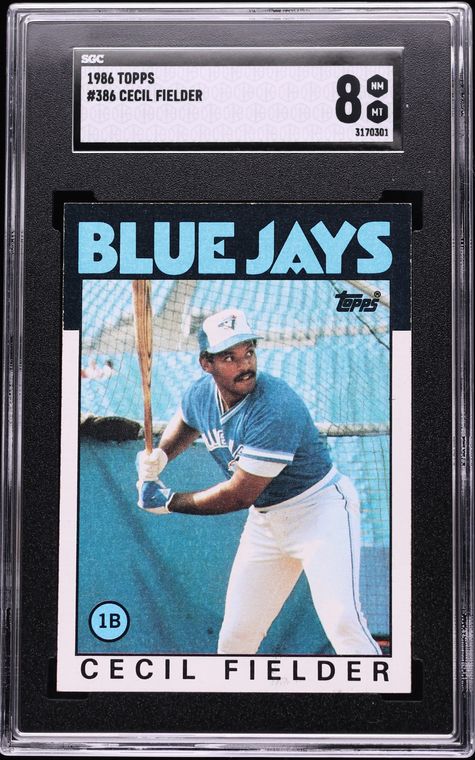 1986 Topps Cecil Fielder ROOKIE #386 SGC 8 NM-MT