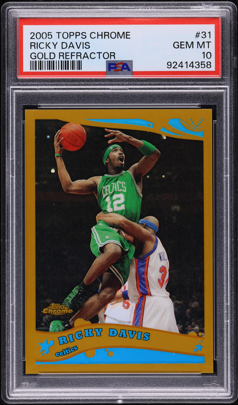 2005 Topps Chrome Gold Refractor Ricky Davis /99 #31 PSA 10 GEM MINT
