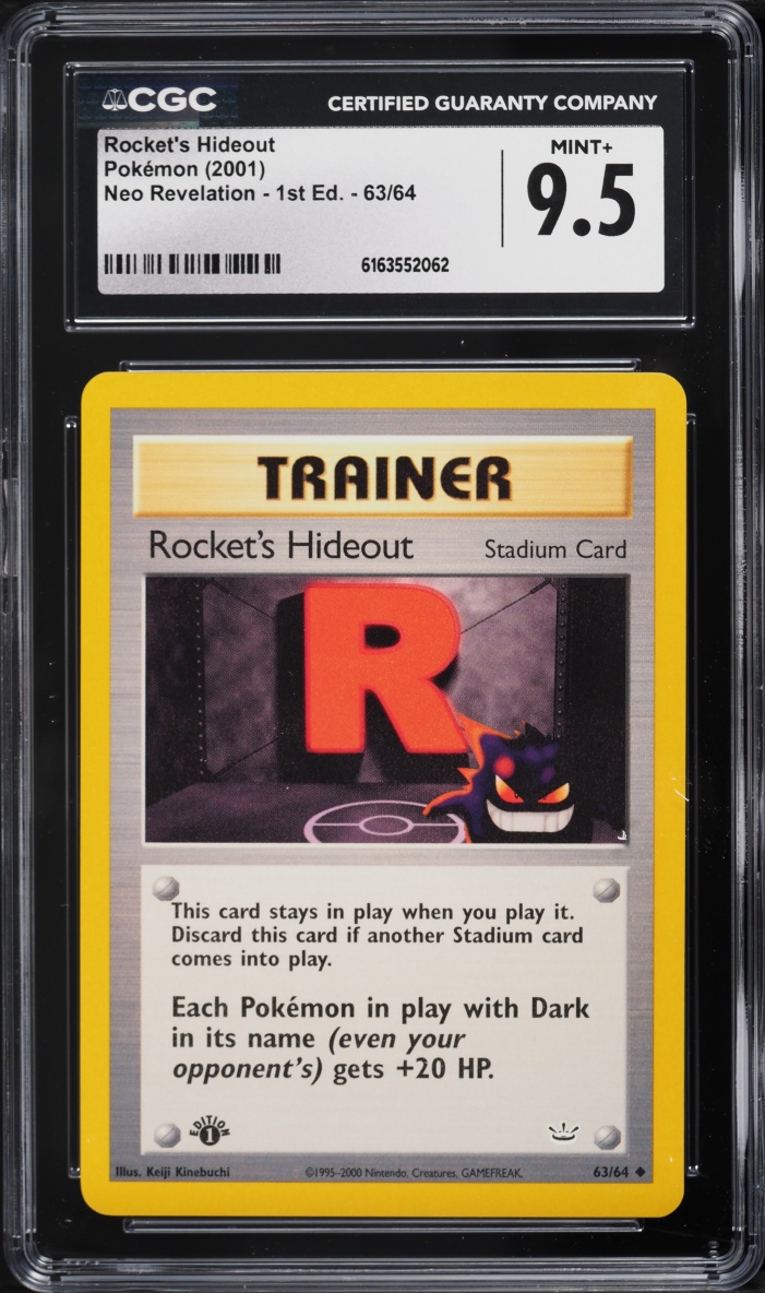 2001 Pokemon Neo Revelation 1st Edition Rocket's Hideout #63 CGC 9.5 MINT+