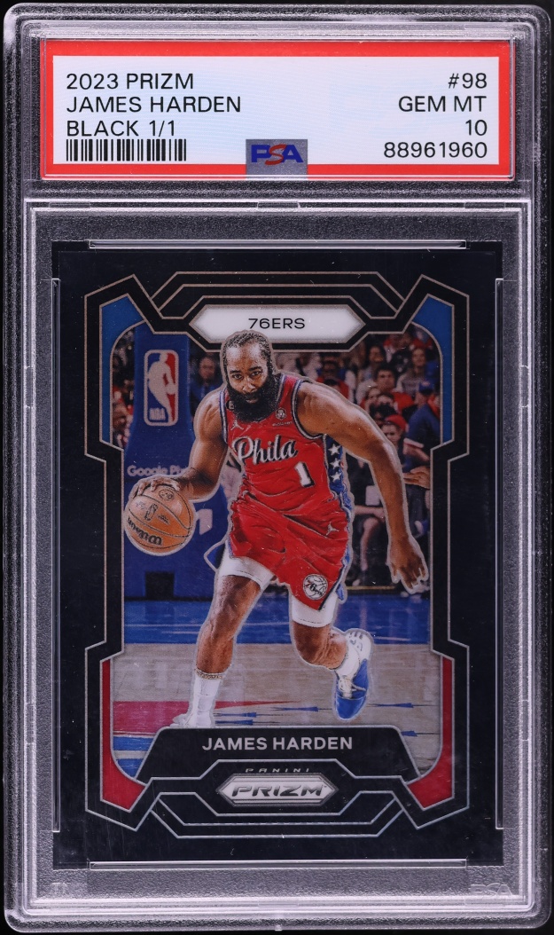 2023 Panini Prizm Black James Harden 1/1 #98 PSA 10 GEM MINT