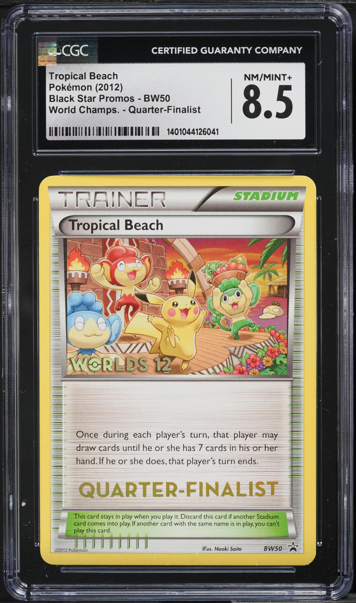 2012 Pokemon BW Promo World Champs Quarter-Finalist Tropical Beach #BW50 CGC 8.5