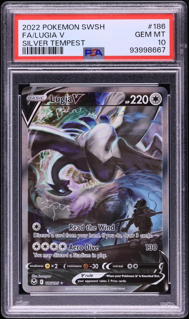 2022 Pokemon Sword & Shield Silver Tempest Alt Art Lugia V #186 PSA 10 GEM MINT