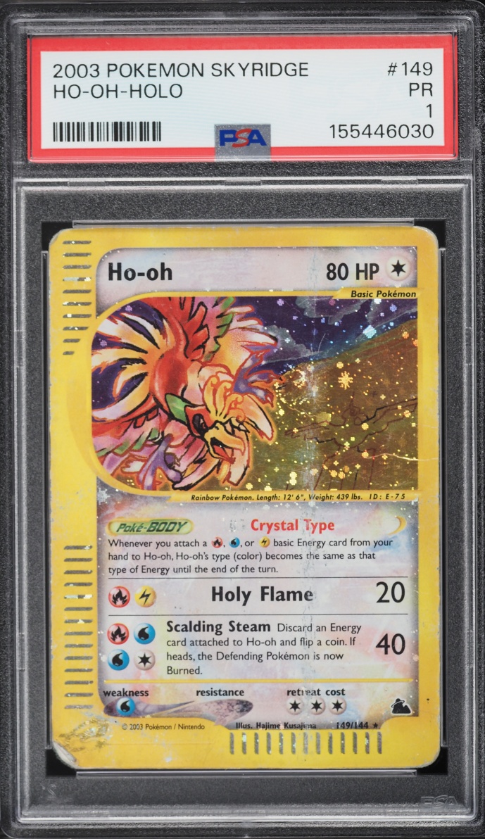 2003 Pokemon Skyridge Holo Crystal Ho-Oh #149 PSA 1 PR