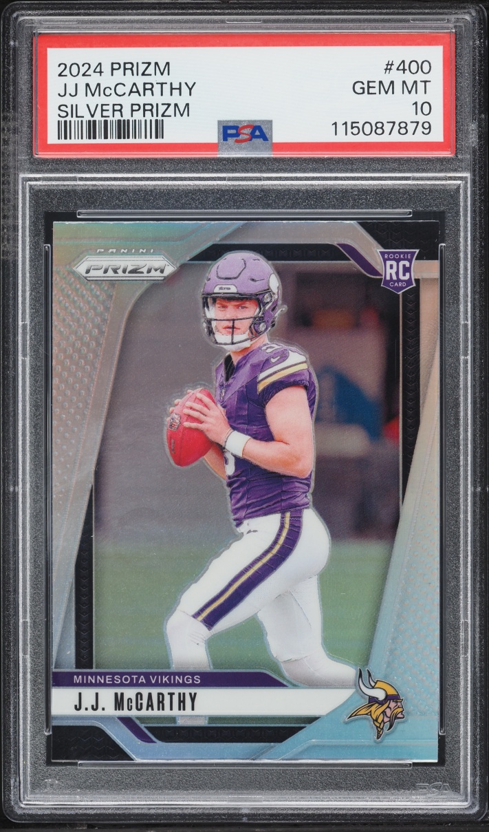 2024 Panini Prizm Silver J.J. McCarthy ROOKIE #400 PSA 10 GEM MINT