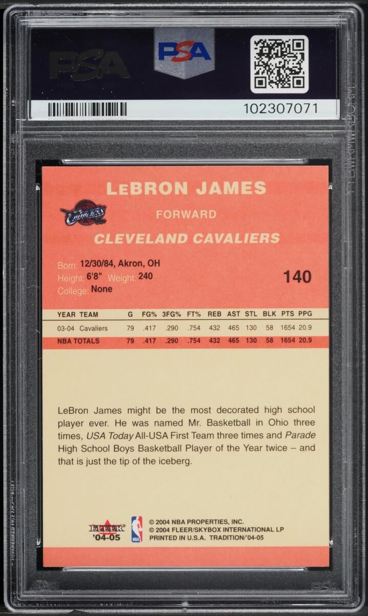その他 Lebron james 2004 PSA 9 2004 Fleer Tradition LeBron James #140 PSA 9 MINT on
