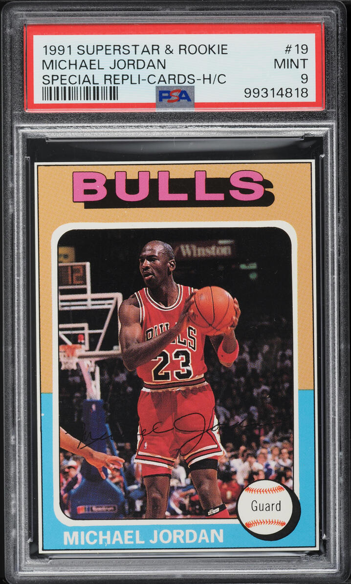 1991 Superstar & Rookie Special Repli-Cards Michael Jordan #19 PSA 9 MINT