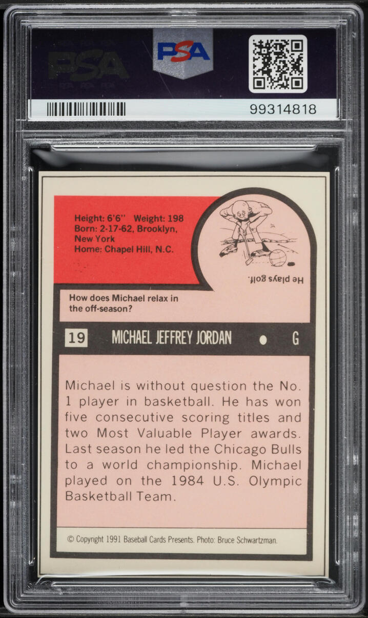 1991 Superstar & Rookie Special Repli-Cards Michael Jordan #19 PSA 9 MINT