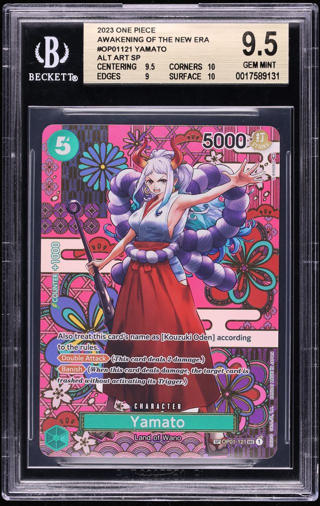 2023 One Piece Awakening Of The New Era Alt Art Yamato #OP01-121 BGS 9.5 GEM