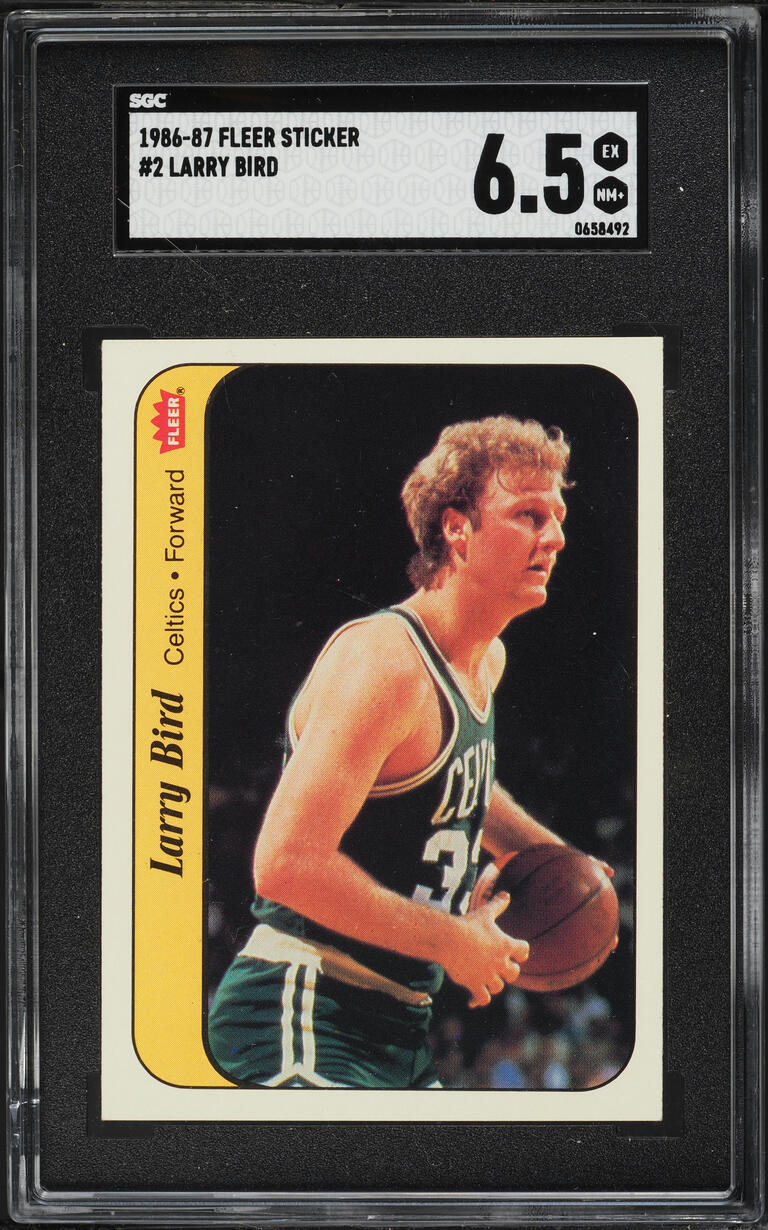 1986 Fleer Sticker Larry Bird #2 SGC 6.5 EXMT+