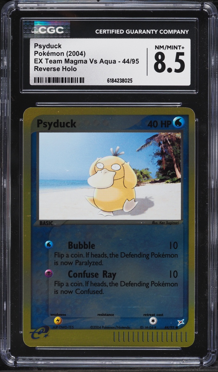 2004 Pokemon EX Team Magma VS Aqua Reverse Holo Psyduck #44 CGC 8.5 NM-MT+