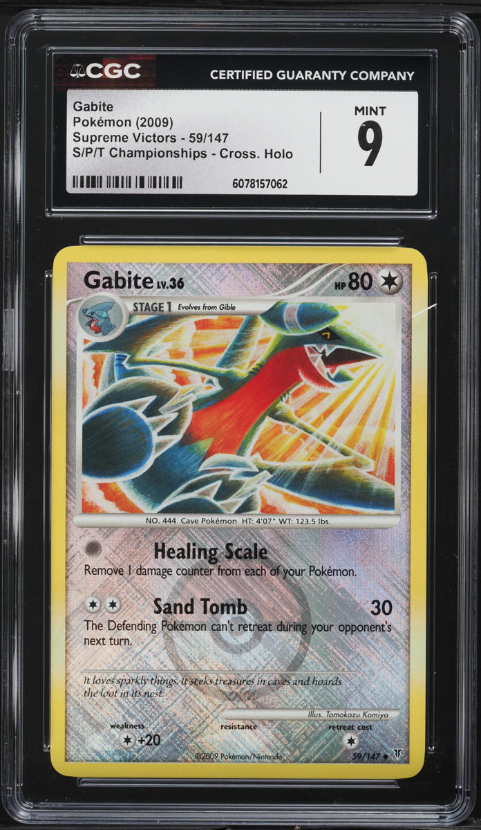 2009 Pokemon Platinum Supreme Victors S/P/T Championships Cross Holo Gabite #59 CGC 9 MINT
