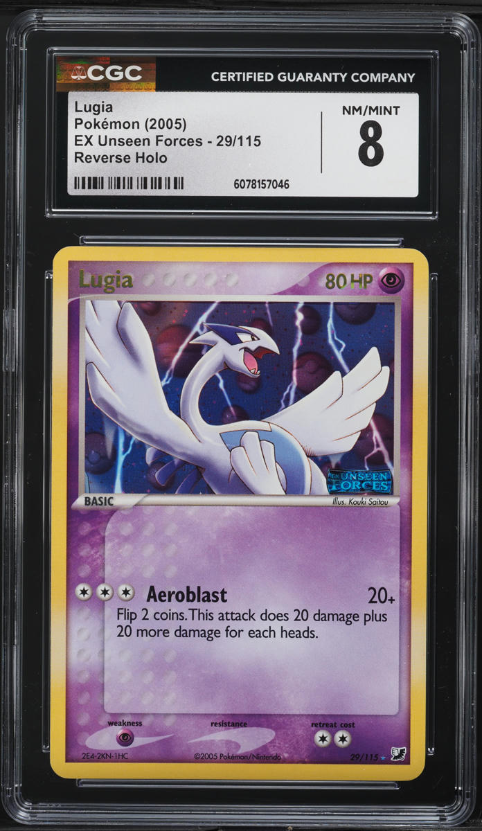 2005 Pokemon EX Unseen Forces Reverse Holo Lugia #29 CGC 8 NM-MT